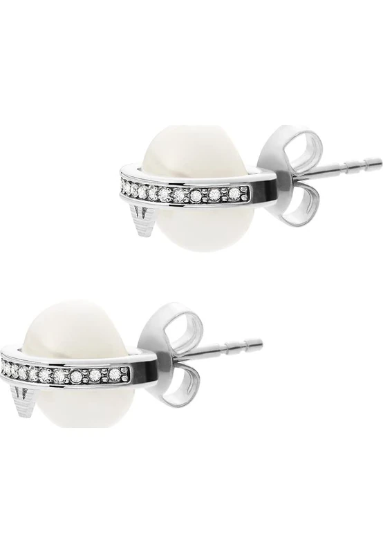 Emporio Armani EGS2839040 Silver Stainless Steel Pearl Earrings