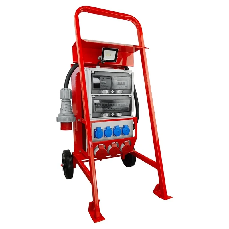 Construction Power Distributor with Stand Power Distributor eXT S/FI SET 32A 2x16A 4x230V Franz/Belg System