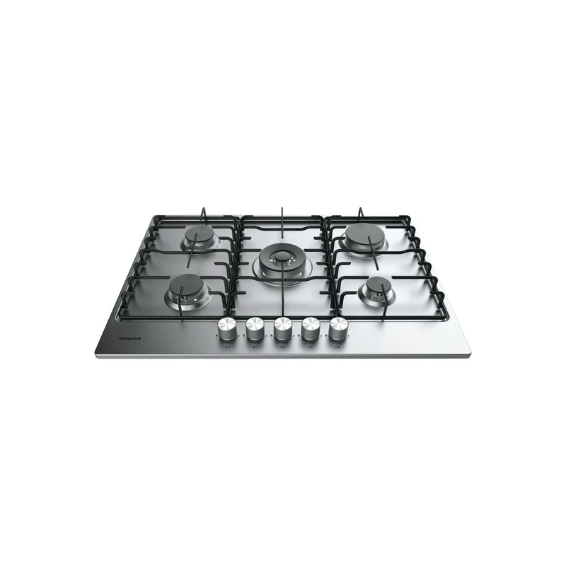 Hotpoint 75cm 5-Burner Stainless Steel Gas Hob - 33x73x51cm