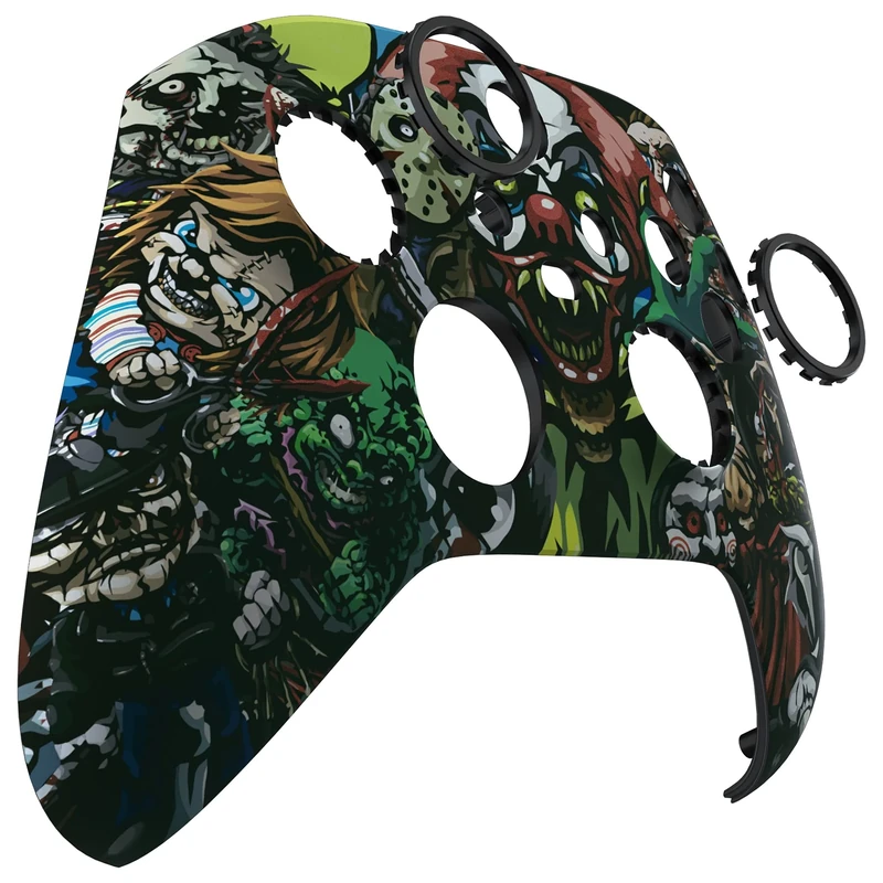 eXtremeRate ASR Version Custom Shell for Xbox Series X & S Controller - Anti Sticks Rubbing Rings - Replacement Accessories Front Cover Faceplate for Xbox Core Wireless Controller - Scary Party