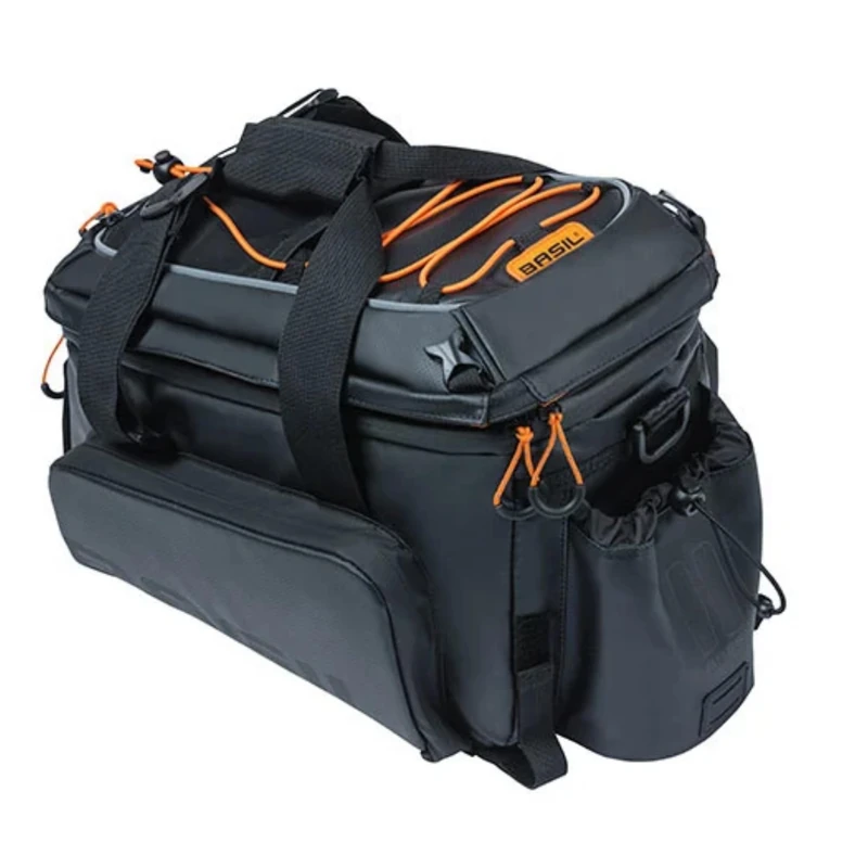 Basil Unisex - Adult Miles XL Pro Pannier Rack Bag, Black Orange, 9-36ltr