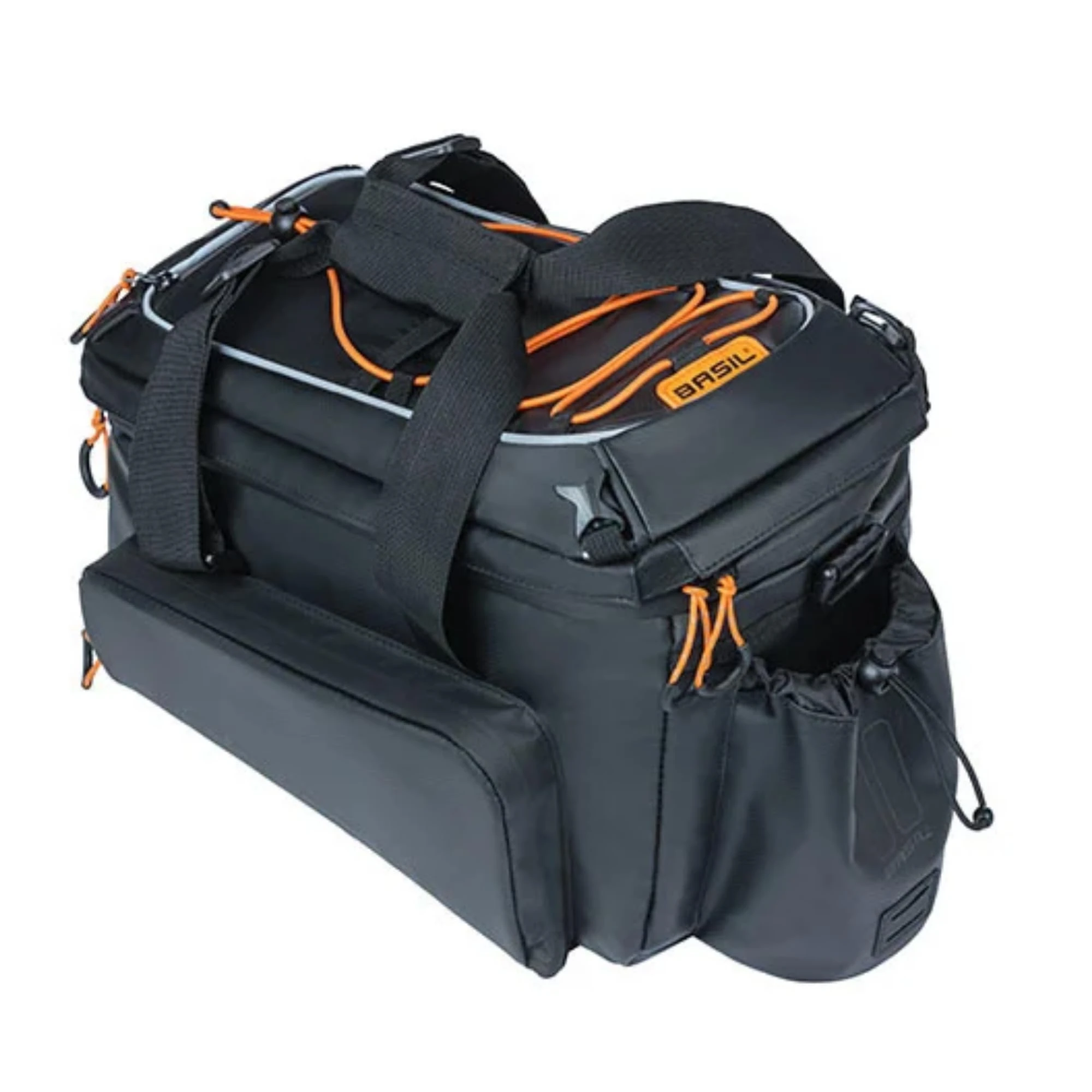 Basil Unisex - Adult Miles XL Pro MIK Pannier Rack Bag, Black, Orange, 31 x 23 x 23 cm
