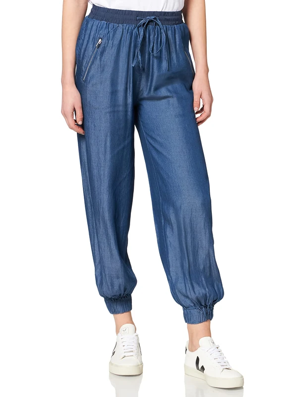 IPEKYOL Womens Double Pockets Tencel™ Jogger Pants Jogger, Blue, XL