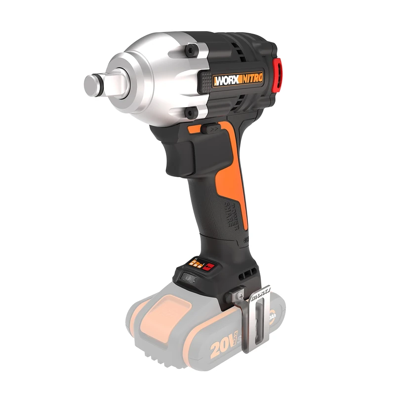 WORX WX272.9 Nitro Brushless Battery Impact Wrench 20 V - 300 Nm, with Variable 3-Speed Transmission and LED Light, Ideal for Various Screwing Work, Without Battery and Charger
