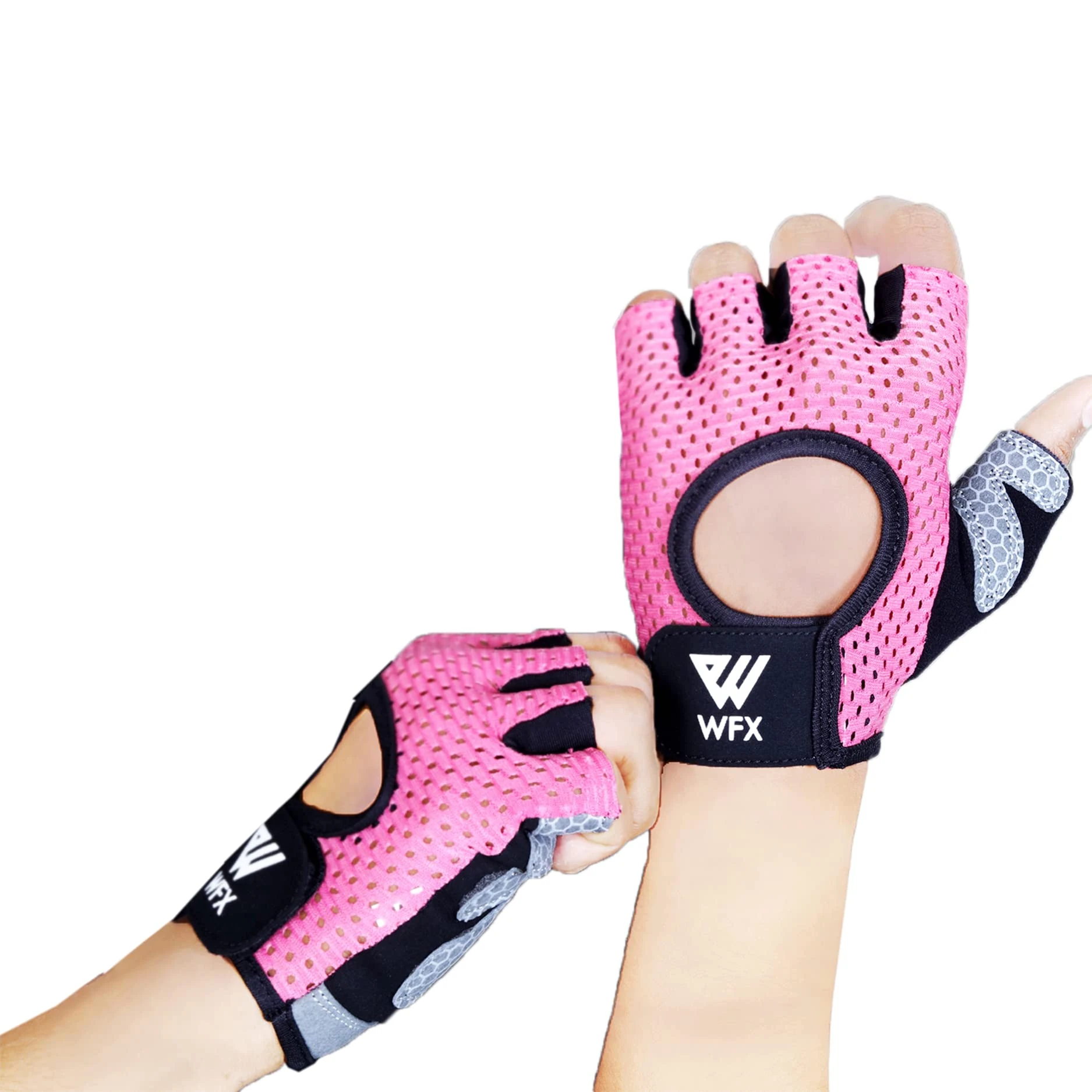 WESTWOOD FOX Weight Lifting Gloves with Wrist Wrap Support,Gym Gloves for Men and Women, Anti Slip, Breathable, Workout Training, Hanging, Pull-Ups, Dumbbell,Cycling (Jet Pink, S)
