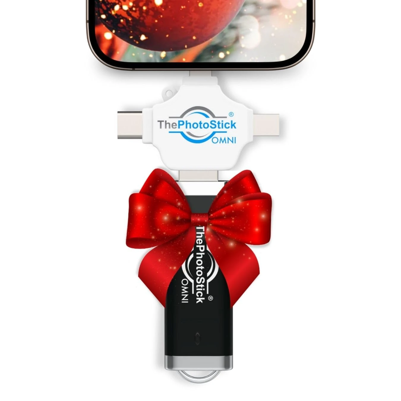 ThePhotoStick® Omni 128GB - Secure Backup and Transfer | Digital File Organization | USB & Multiport Connection for Phones, Tablets and Computers | Portable External Storage