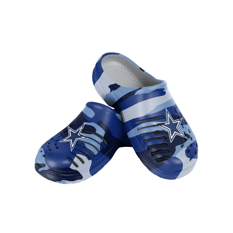 FOCO Mens NFL Team Logo Garden Water Sandals Shoes Slipper Clogs, Tonal Camo, 7/8 US - Image 1