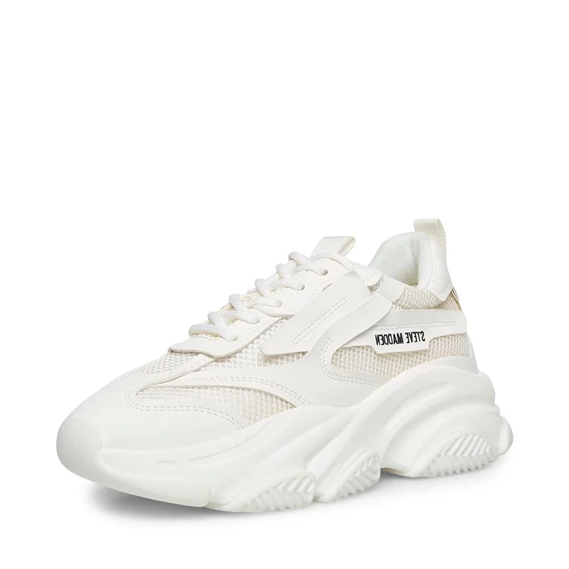 Steve Madden Women's Possession Sneaker, White, 7 UK