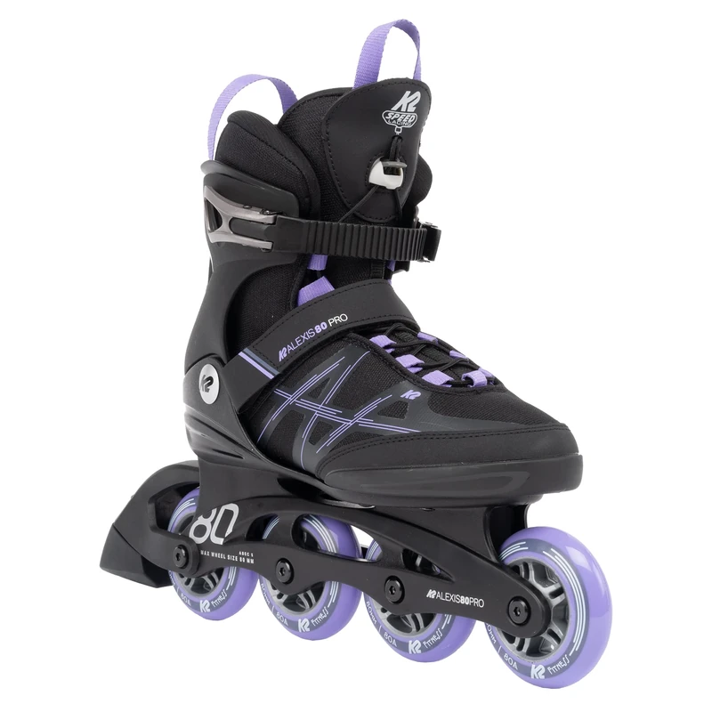 K2 Skate Alexis 80 Pro, 6, Black_Lavendar, 3.5 UK