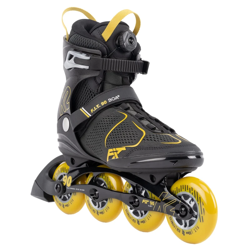 K2 F.I.T. 90 BOA 30G0815.1.1.100 Men's Inline Skates Grey Mustard - Image 1