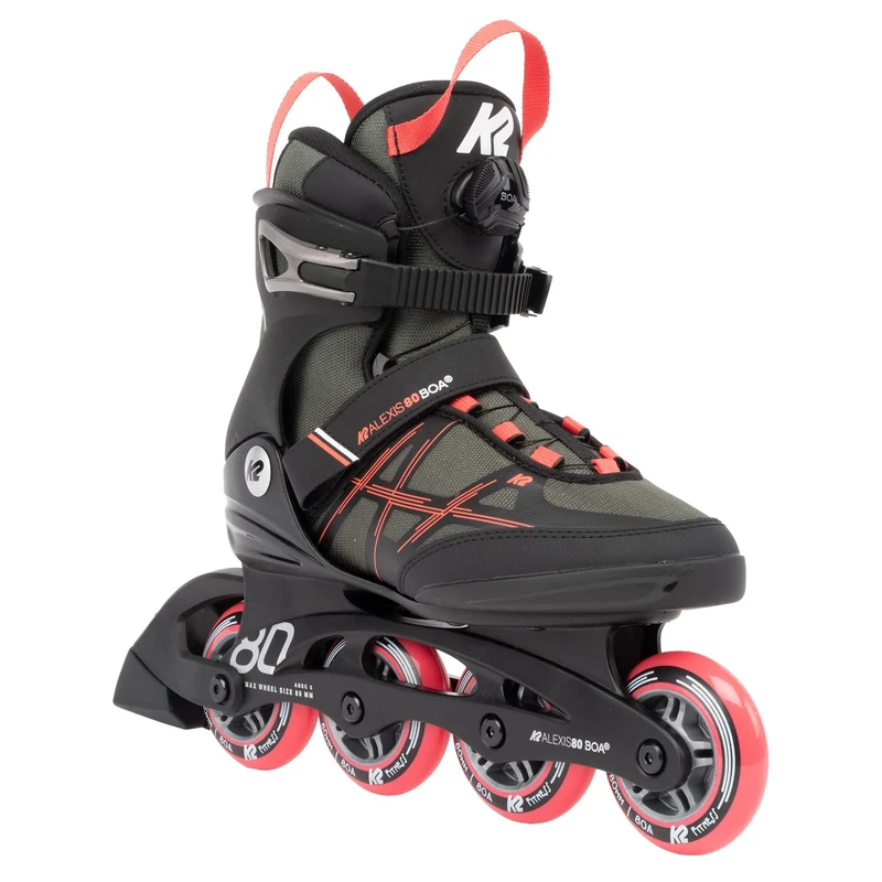 K2 Alexis 80 BOA Inline Skates Womens Sz 4.5 UK Grey/Coral