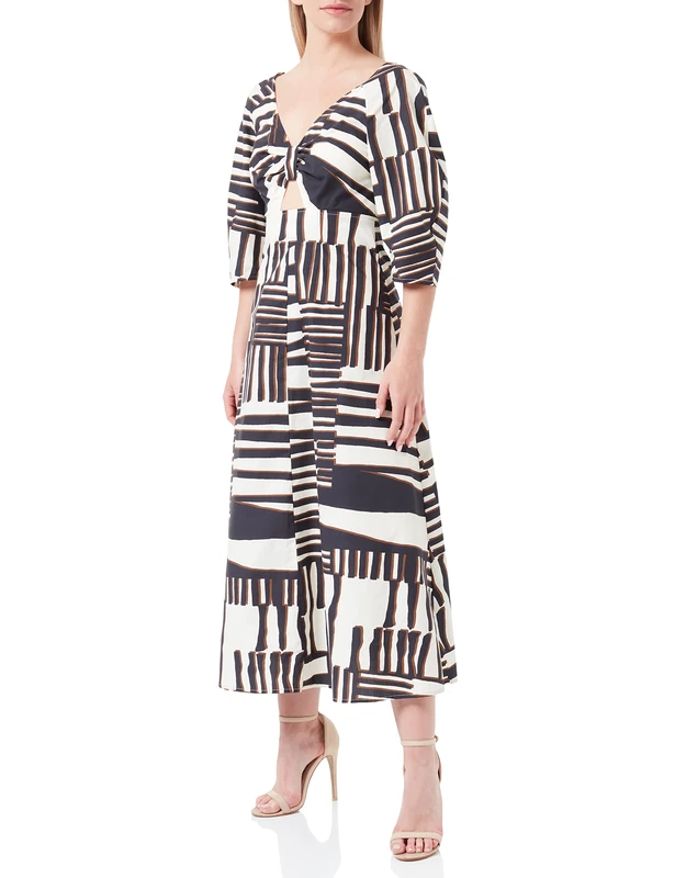 Sisley Women's Dress 4O5RLV01H, Multicolore 76W, 34