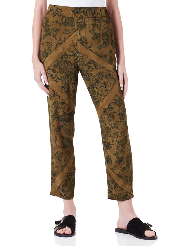 Sisley Women's Trousers 4PYXLF016 Pants, Military Green 79B, 38