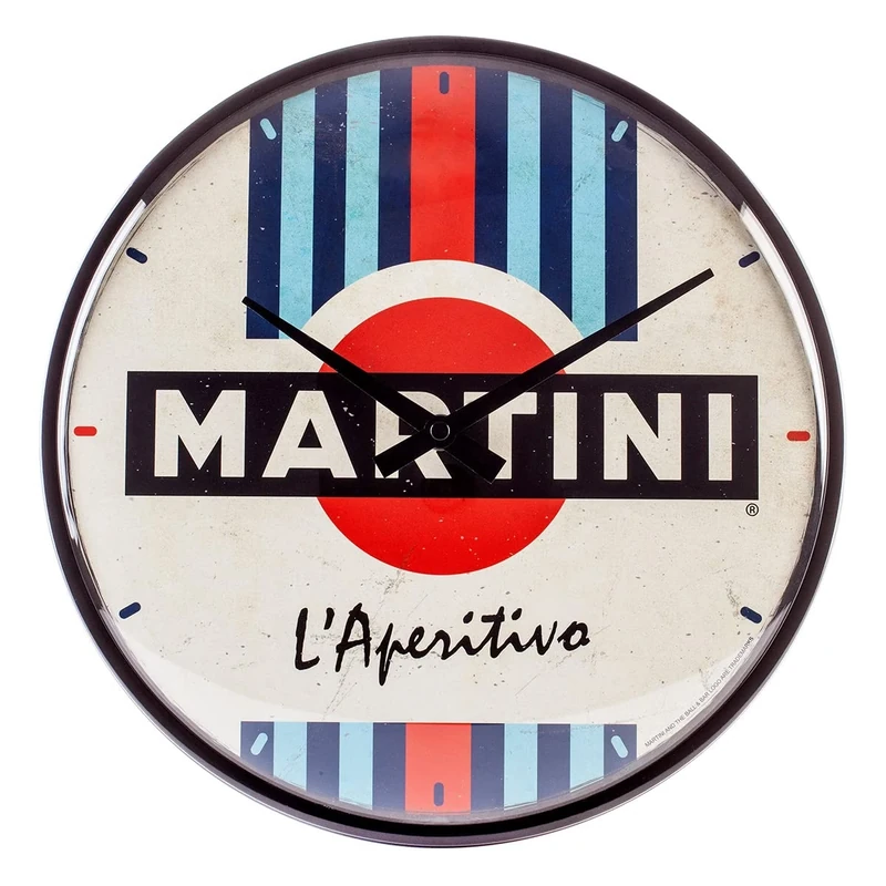 Nostalgic-Art Martini-L'Aperitivo-Gift Idea for Cocktail Fans, Large Kitchen Clock, Vintage Design for Decoration, Diameter 31 cm