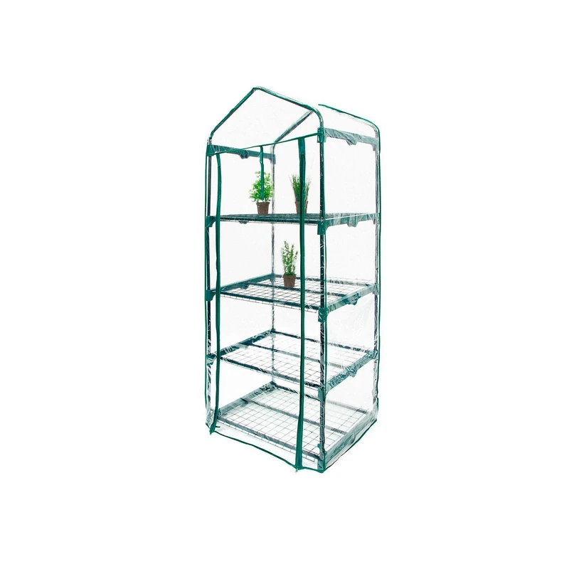 Gardiun Leaf II Greenhouse with 4 Shelves 69 x 49 x 160 cm Green with Zip Door