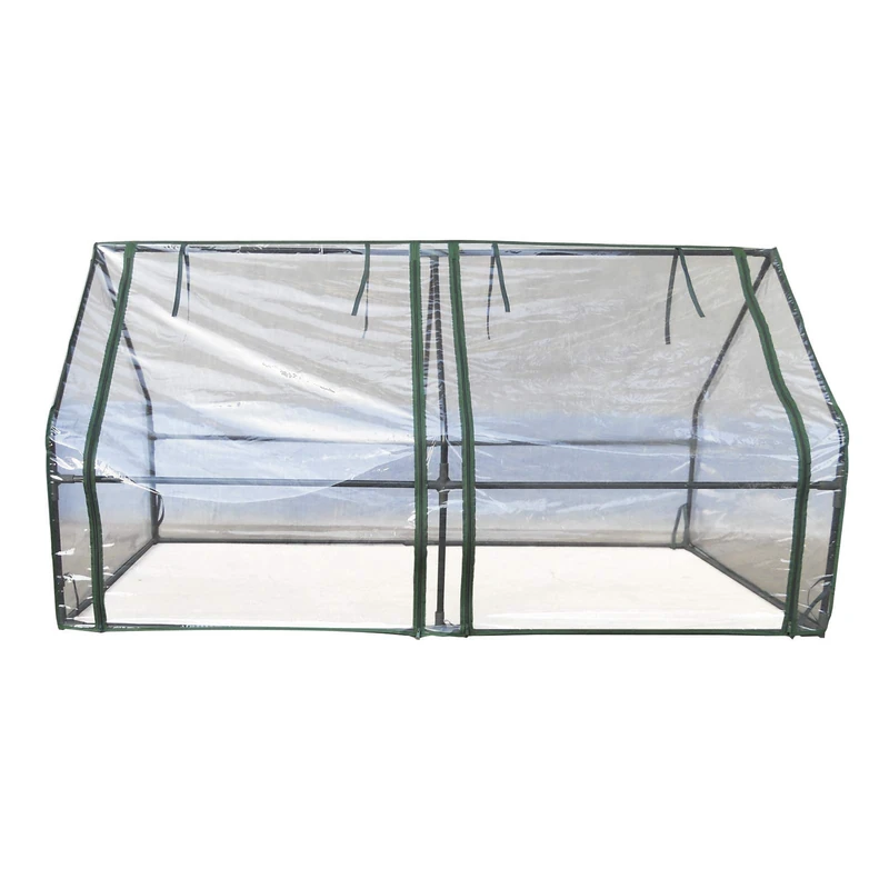 PVC Greenhouse/Steel Gardiun Leaf Horizontal 180 x 90 x 90 cm Green with Double Door with Zip