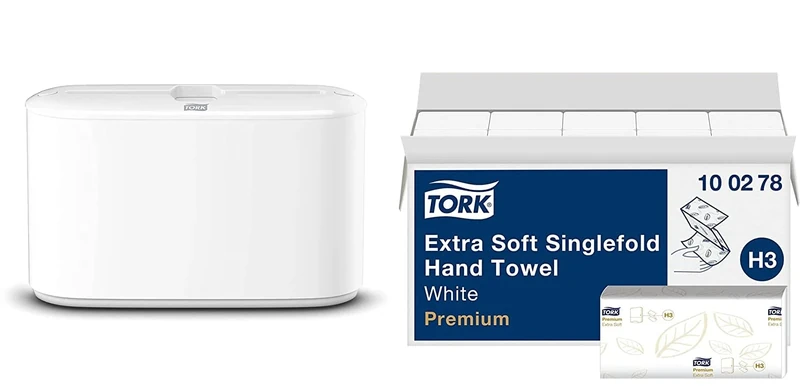 Tork Hand Towel Dispenser + Refill Set - H2 - Extra Soft Multifold Hand Towels (7 x 100 Sheets)