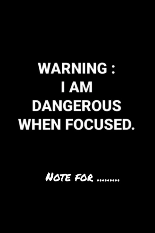 42322tyr-warning i am dangerous when focused - 120 pages College Ruled Notebook Lined School Journal for girl boy teen