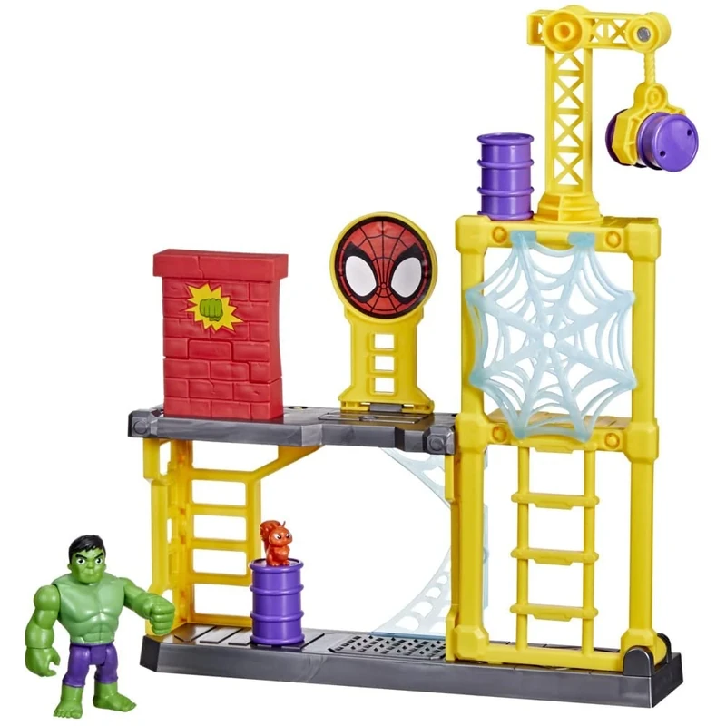 Hasbro Marvel Spidey and His Amazing Friends Hulk’s Smash Yard Pre-school Toy, Hulk Playset for Children Aged 3 and Up, Multicolor, One Size (F3717)