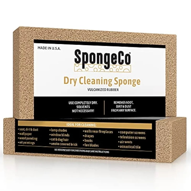 SpongeCo - Dry Cleaning Soot Eraser Sponge 36 Pack - Pet Hair, Smoke, Dust and Dirt Remover, Chemical Sponge (36-3x6x1.5) Natural Latex Rubber Made in The USA
