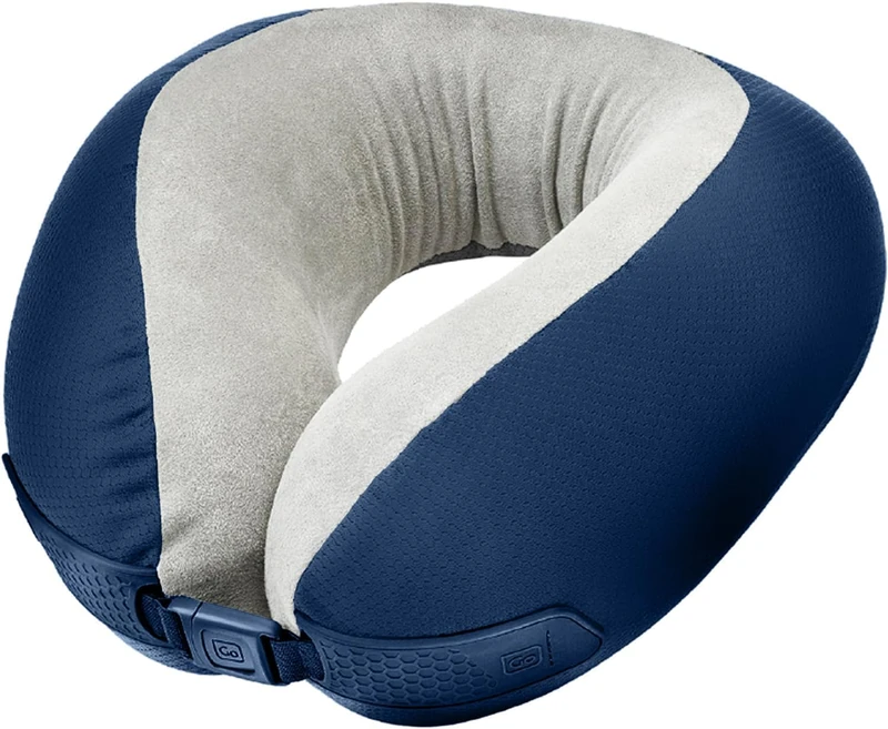 Go Travel American Dreamer, Comfortable Travel Pillow, Neck Pillow for Uninterrupted Sleep, Deluxe Memory Foam Pillow for Airplane, Bus, Car, and Train, Travel Essentials, Made in USA, Dark Blue
