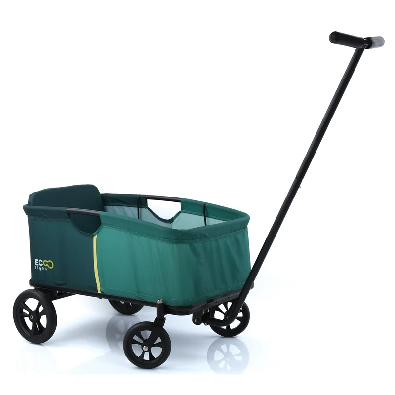 Hauck Eco Light Trailer Wagon, Green - Lightweight Pull Along, Perfect for Festivals & Camping, All Terrain, up to 50kg