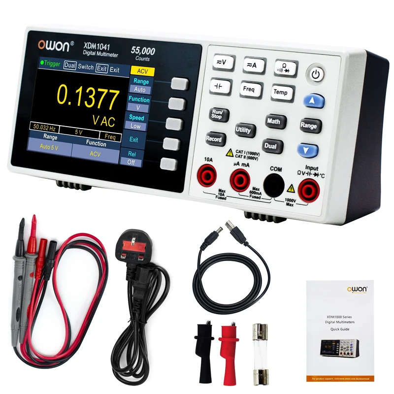 Protable Bench Multimeter with 3.5 Inch 55,000 Counts True RMS Ultra-light Digital Multi Tester for Labs, Factories (XMD1041)