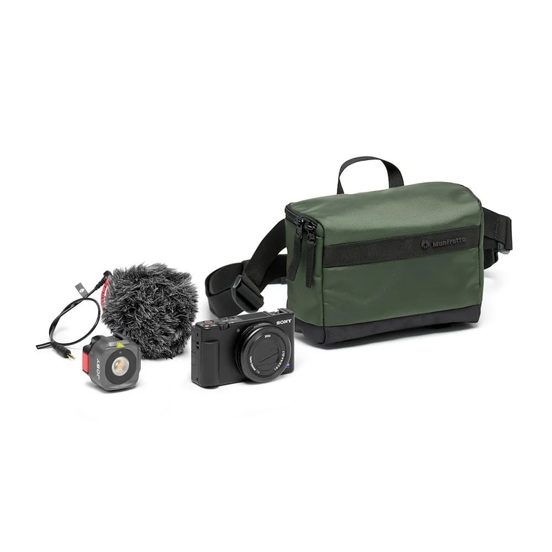 Manfrotto Street Belt Bag, Waist Bag, for Mirrorless Camera, Vlogging Kit, Shoulder Camera case, Photography Accessories for Content Creator, Colour Green