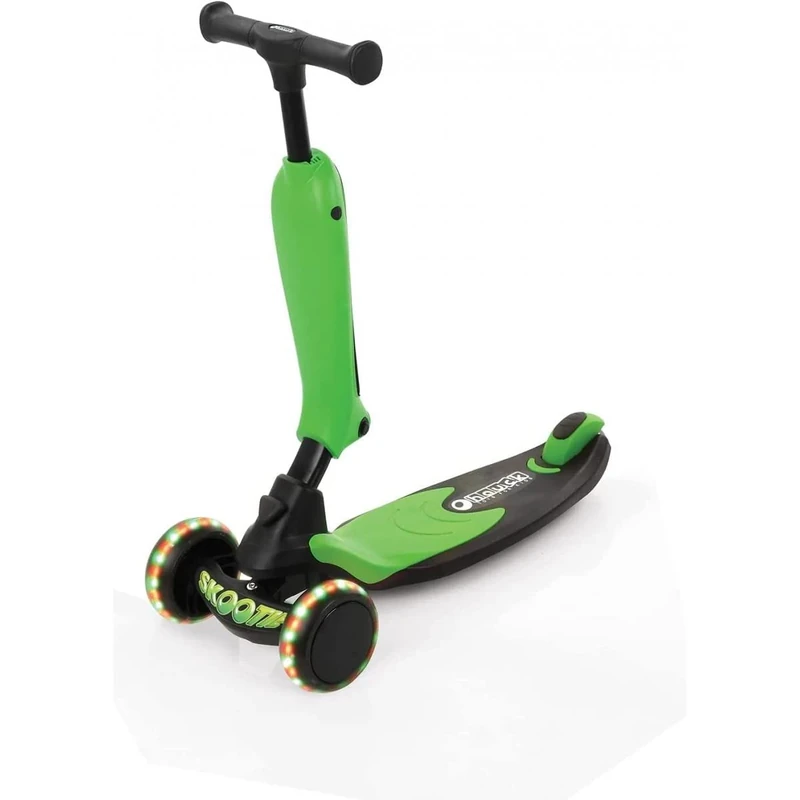 hauck Ride-On and Scooter Skootie for Children 1-5 Years, LED Lights, Easy Conversion, Foot Brake (Neon Green)