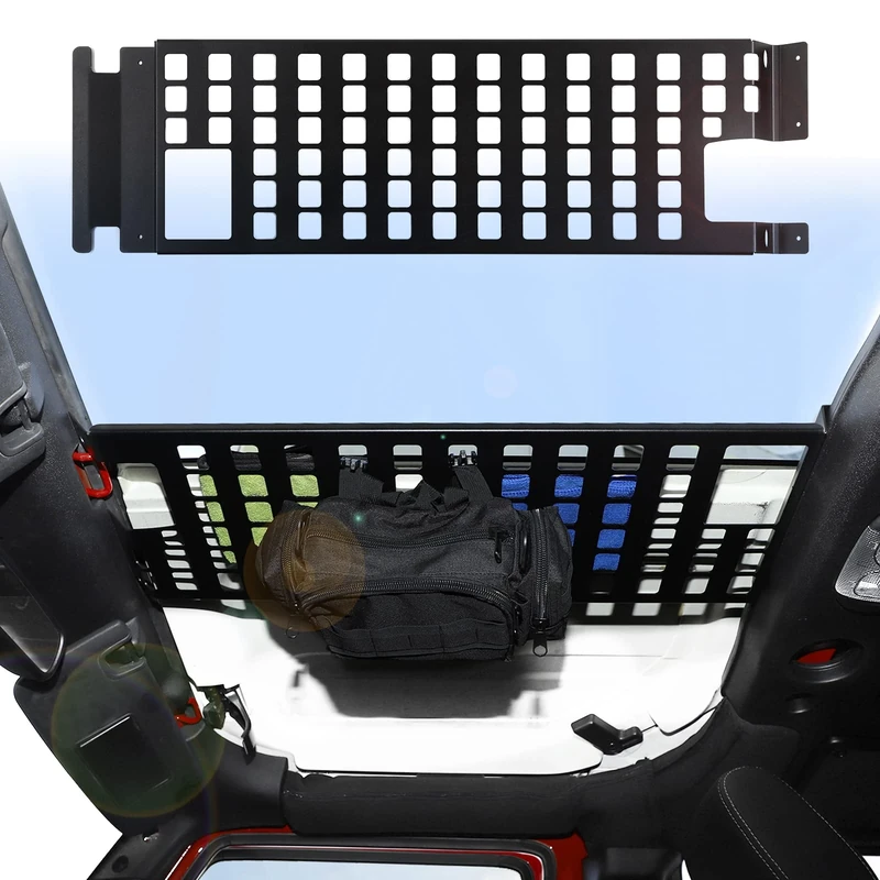 Top Roof Cargo Rack Shelf Molle Panel Storage Accessories for 2007-2018 Jeep Wrangler JK & Unlimited
