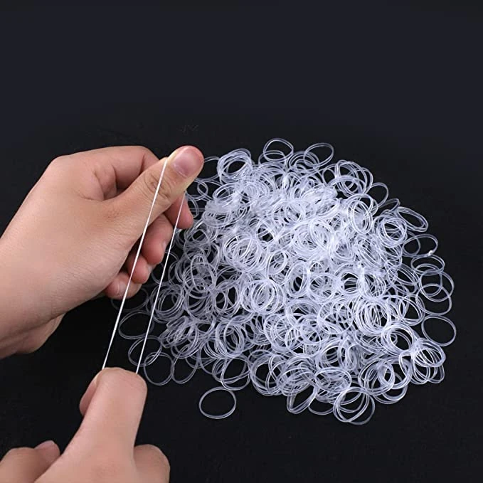 500 Pcs Elastic Hair Bands for Women - Clear Rubber Bands for Wedding Hairstyle