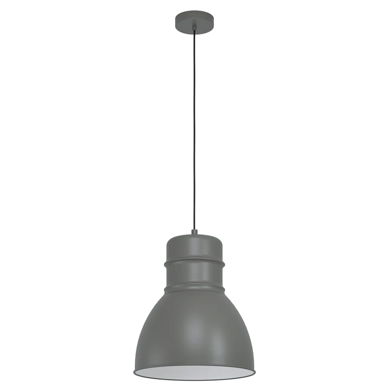 Eglo Pendant Lighting Ebury, Ceiling Light Fitting in Industrial and Scandinavian Style Made of Grey and White Metal, Hanging lamp for Dining and Living Room, E27 Socket
