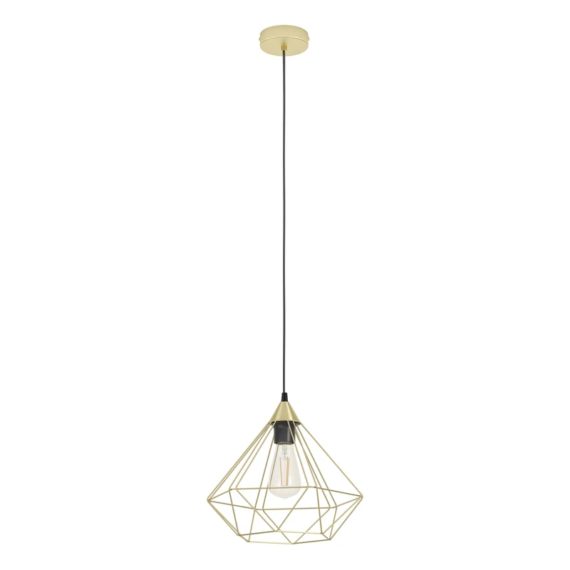 Eglo Pendant Lighting Tarbes, Ceiling Light Fitting Made of Brushed Brass