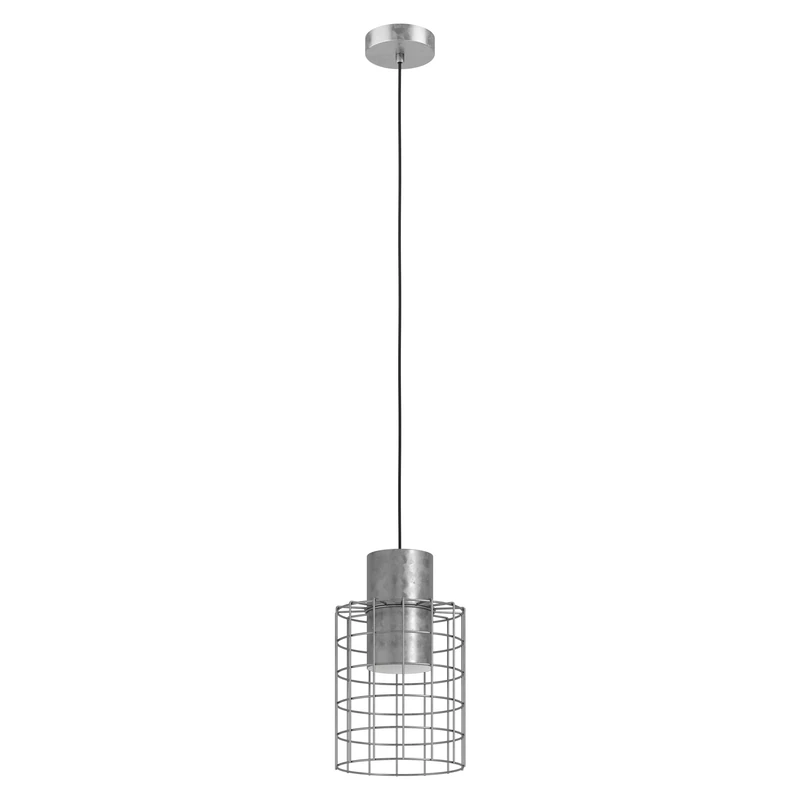 Eglo Pendant Lighting Milligan, Industrial Ceiling Light Fitting Made of galvanised and White Metal, Hanging lamp for Dining and Living Room, E27 Socket, Ø 8 inches
