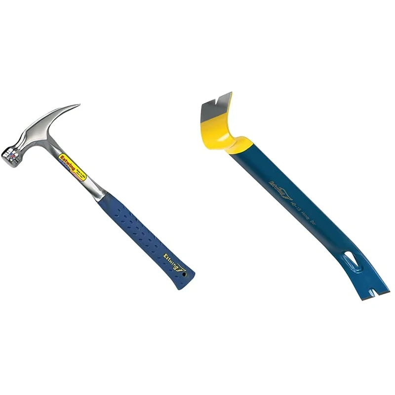 Estwing E3-20S 14-217 20-Ounce Ripping Hammer, Smooth Face, Silver, 20 oz & Ehb/15 Handy Bar 15in