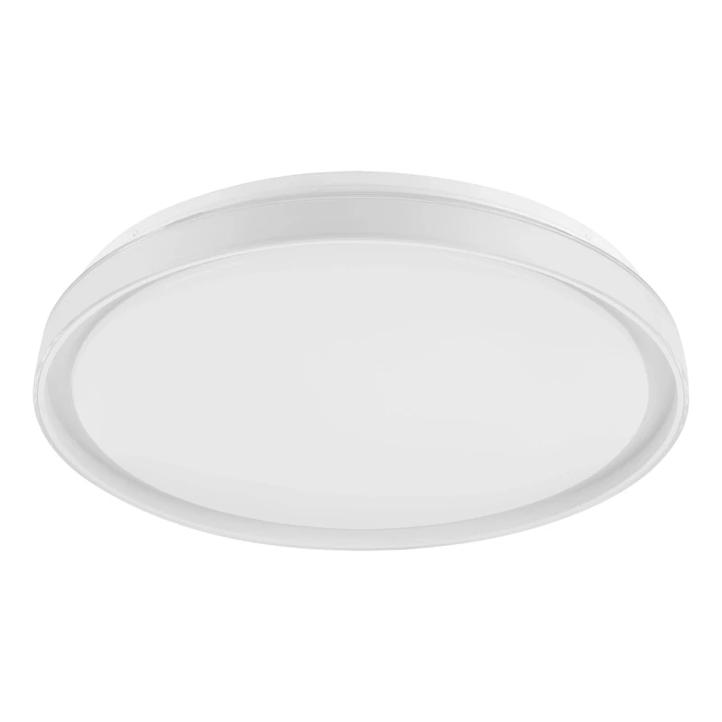 Eglo LED Flush Ceiling Light Seluci, dimmable Lighting with Remote Control, Colour Changing Living Room lamp Made of White Metal and Plastic, Warm, Neutral, Cool White