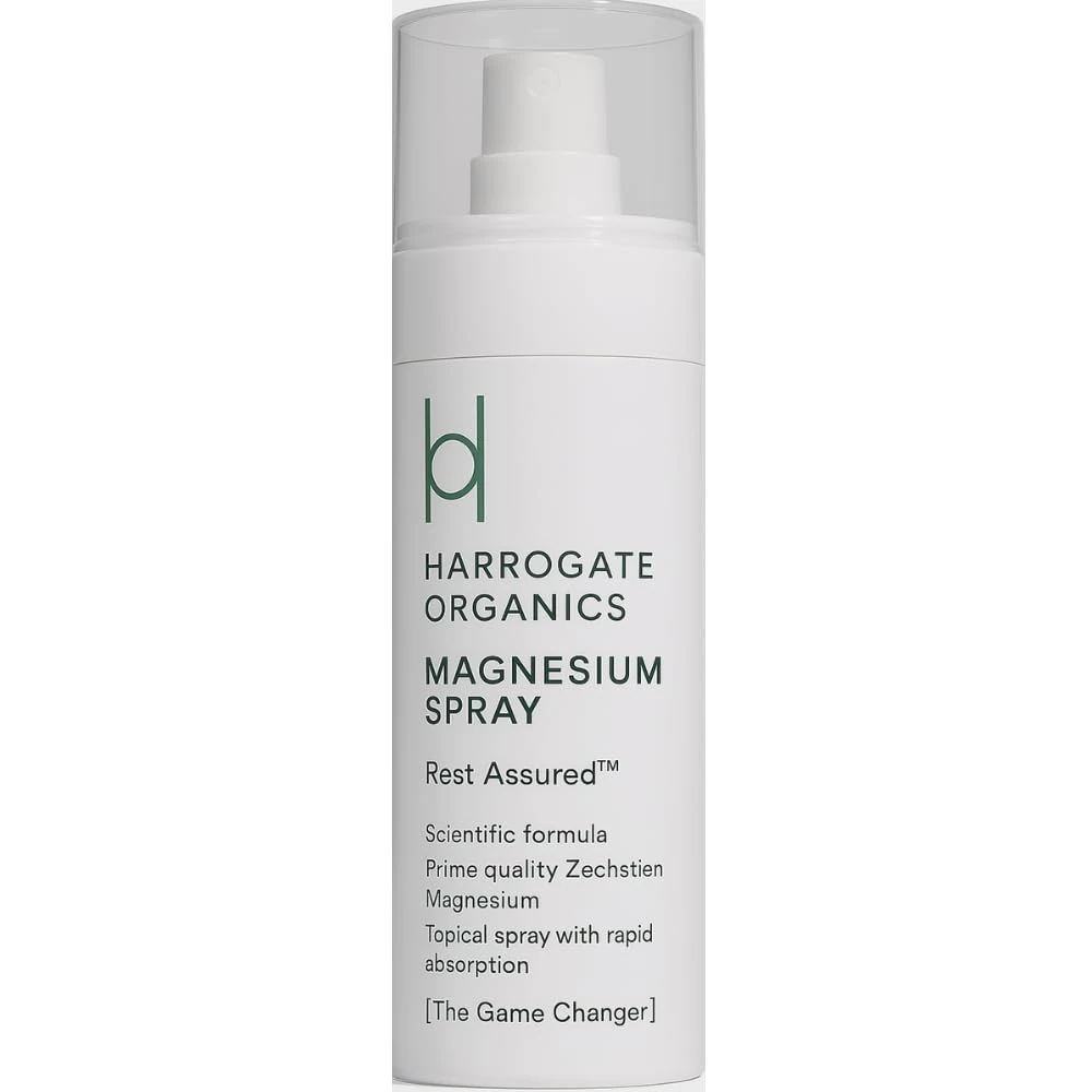 Harrogate Organics Natural Magnesium Spray, Ultra Pure Magnesium for Sleep, Muscles Recovery, Restless Legs Relief, Menopause Relief - No Smell, No Grease Magnesium Oil - Vegan Magnesium Spray - 150ml