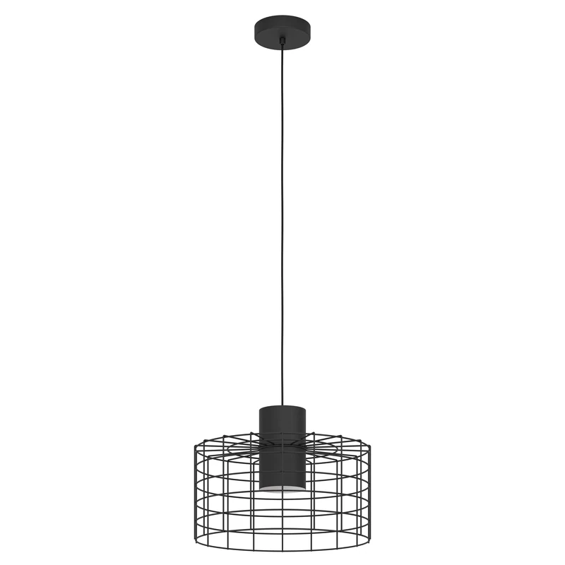 Eglo Pendant Lighting Milligan, Industrial Ceiling Light Fitting Made of Black and White Metal, Hanging lamp for Dining and Living Room, E27 Socket, Ø 33 inches