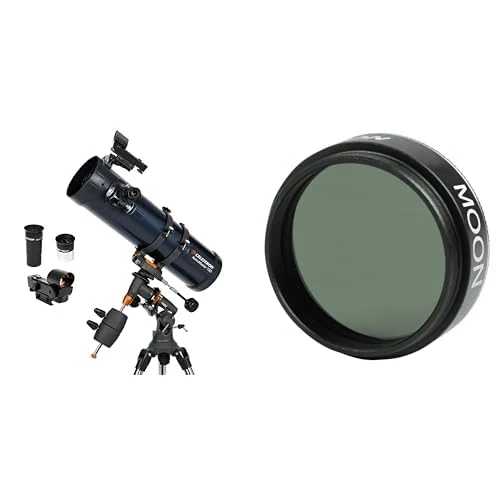 Celestron 31045 AstroMaster 130EQ Reflector Telescope & 94119-A 1.25 Inch Moon Filter