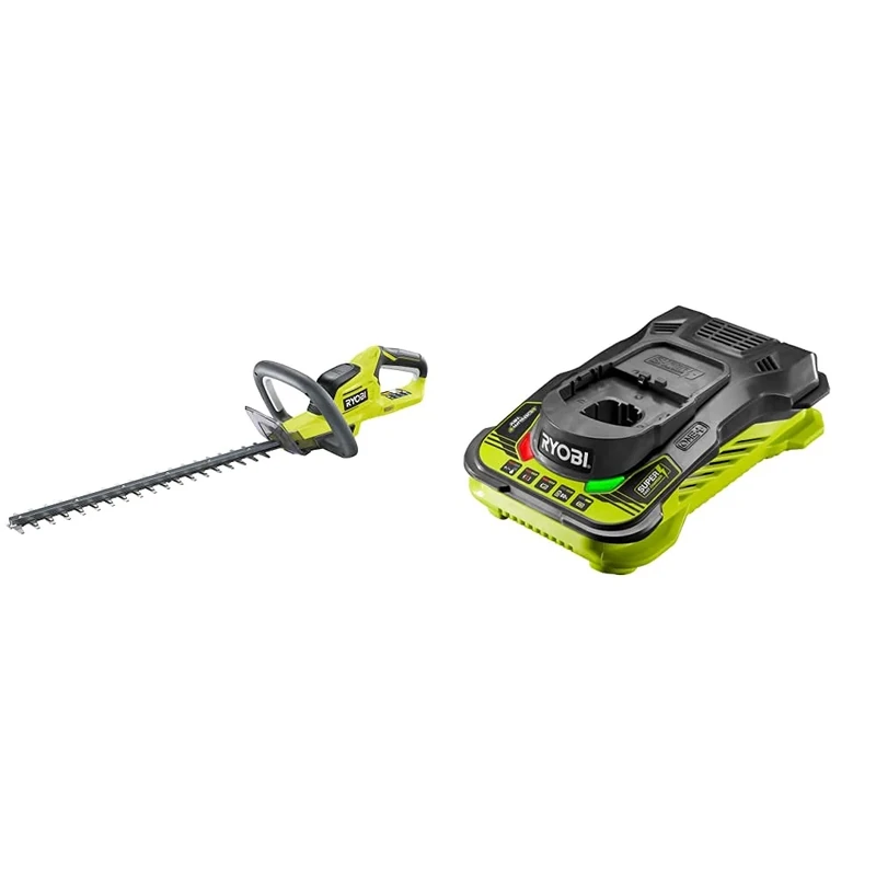 Ryobi OHT1845 18V ONE+ Cordless 45cm Hedge Trimmer (Body Only) & RC18150 18V ONE+ Cordless 5.0A Battery Charger