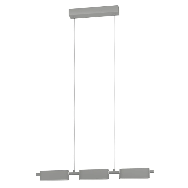 Eglo LED Pendant Lighting Rovira, dimmable Minimalist Ceiling Light Fitting Made of Metal and Plastic, Silver White Hanging lamp for Dining and Living Room, Warm White