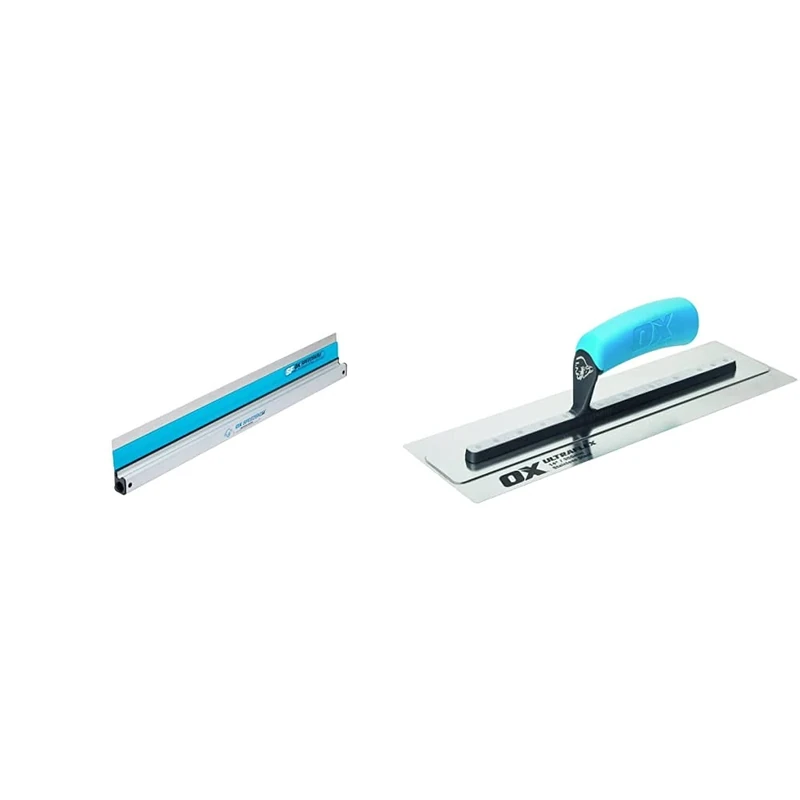 OX Speedskim Stainless Flex Finishing Rule - SF 900mm & OX Pro UltraFlex Finishing Trowel 14in / 355 x 110 mm