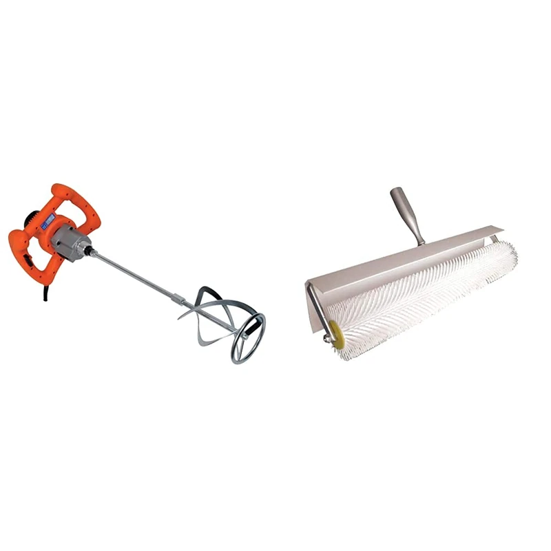 Vitrex MIX1400L 110V Power Mixer 1400W, Multi-Colour & Spiked Roller 500mm - Image 1