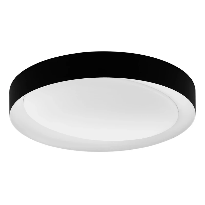 Eglo LED Flush Ceiling Light Laurito, dimmable Lighting with Remote Control, Colour Changing Night Light, Warm/Cool White, Black and White Living Room lamp