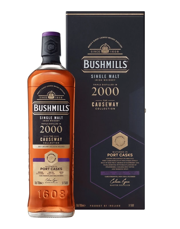 Bushmills Causeway Collection Port Cask Finish 70 cl + Gift Box | Irish Single Malt Whiskey | Limited Edition Rare | Global UK Exclusive