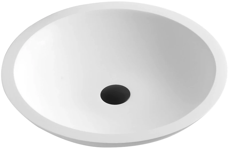 Karran Quattro QM162 Matte White Acrylic 19 in. Round Bathroom Vessel Sink