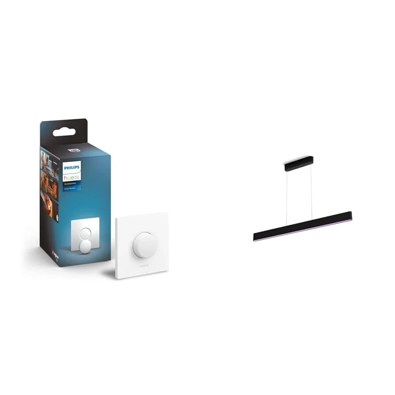 Philips Hue Ensis White & Colour Ambiance Smart Ceiling Suspension Light. [Black] with Hue Smart Button. Works with Alexa, Google Assistant, Apple Homekit