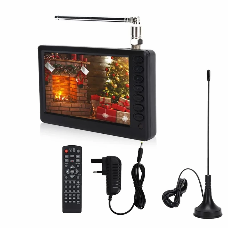 ciciglow Portable TV with Antenna,5 Inch 1080P Digital Mini TV Small Analog Television with 1500mAh Battery for Motorhome, Caravan, Car