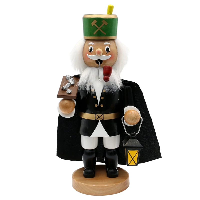 Dekohelden24 XXL smoker miner with ore board and cape, L/W/H 11 x 8 x 25 cm.