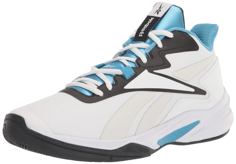 Reebok Mens More Buckets Sneaker, ftwr white/core black/energy blue, 9.5